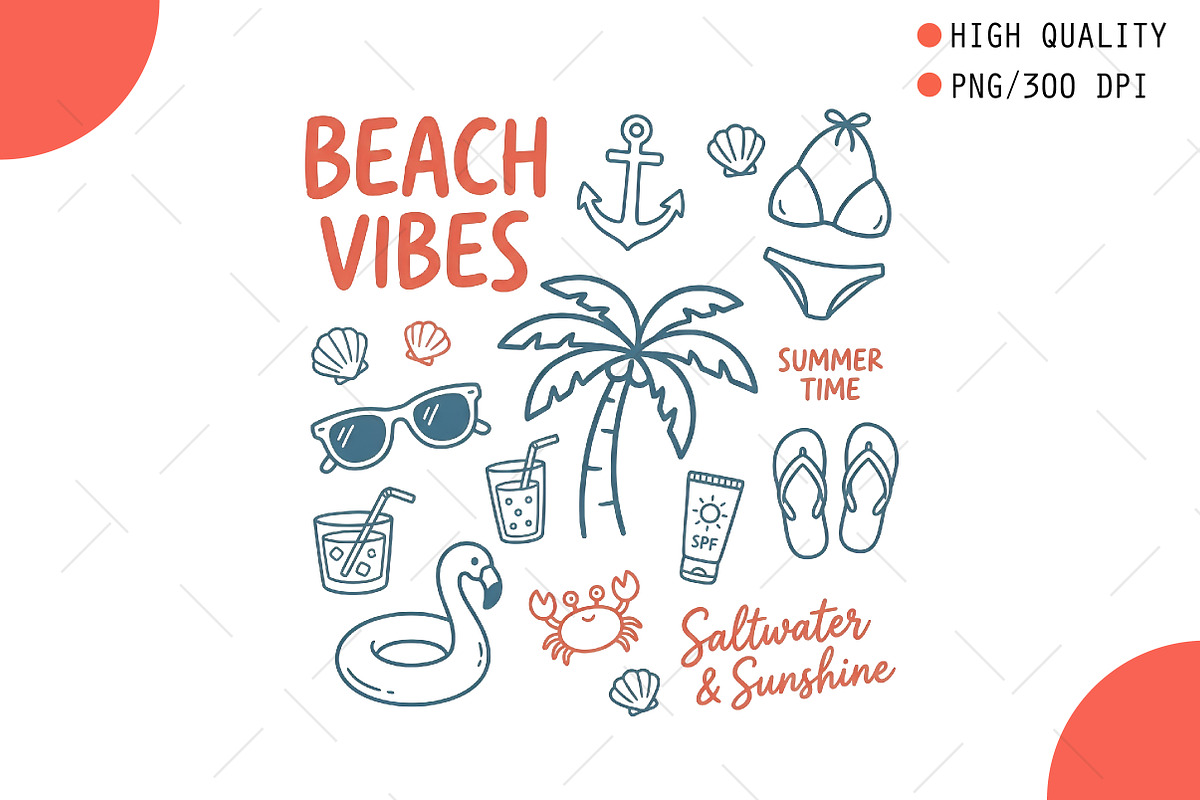 Funny Summer Beach Crab PNG, an Illustration by OK Design (Photo 1 of 5)