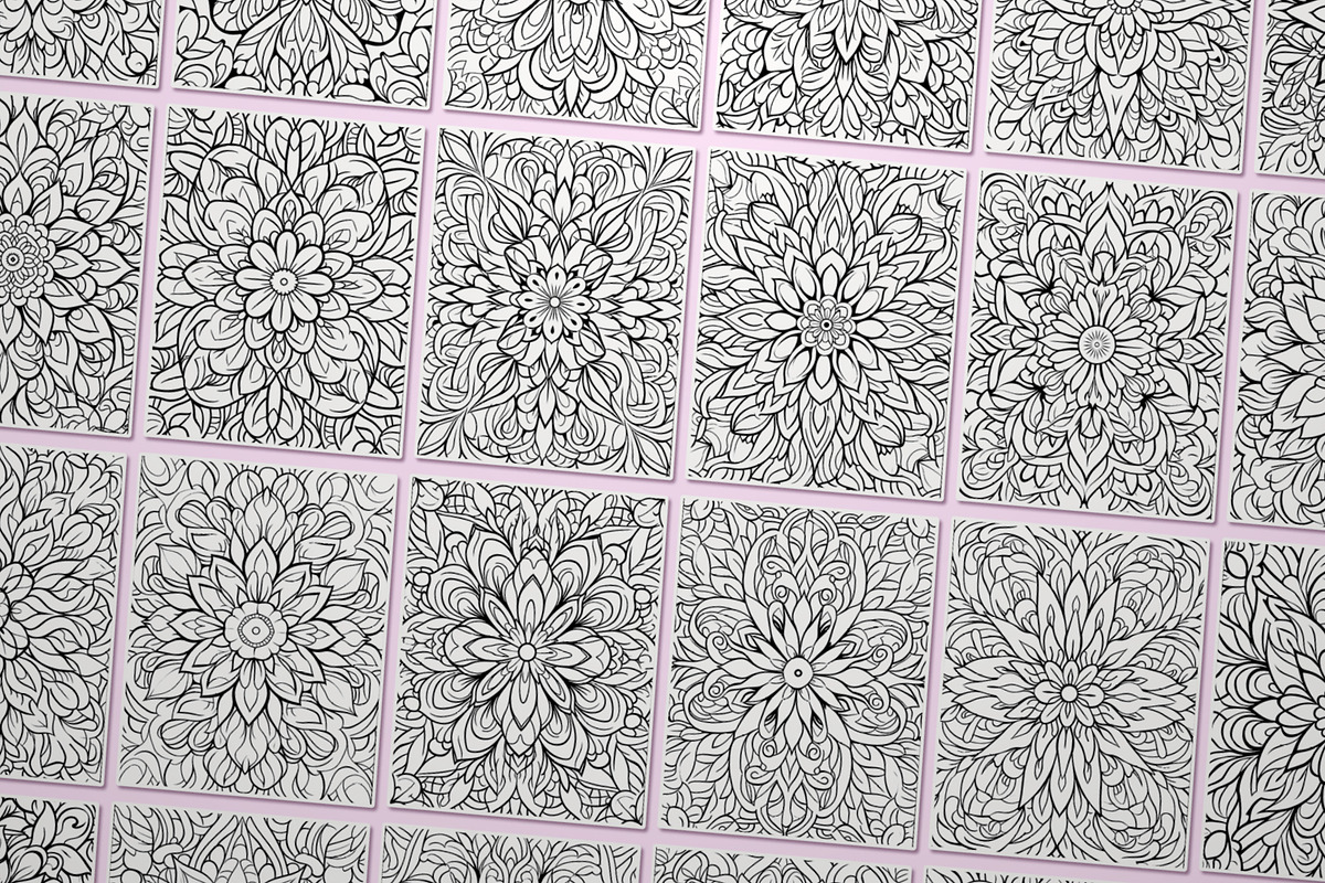 Stress Relief Coloring Pages BUNDLE, an Illustration by Pix Cafe (Photo 7 of 13)