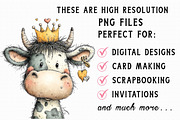 Whimsical Valentine Cow Clipart, an Illustration by Libby Wishes (Thumbnail 3 of 6)