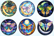 Lunar Moth and Moon Stained Glass, an Illustration by Craft Nest (Thumbnail 2 of 6)