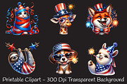 4th Of July Cute Funny Animals PNG, an Animal Illustration by RobertsArt (Thumbnail 2 of 7)