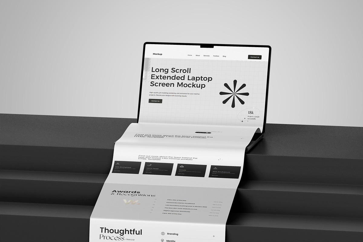 Laptop Long Scroll Screen Mockup, a Mac Mockup by RamStudio2 (Photo 10 of 13)