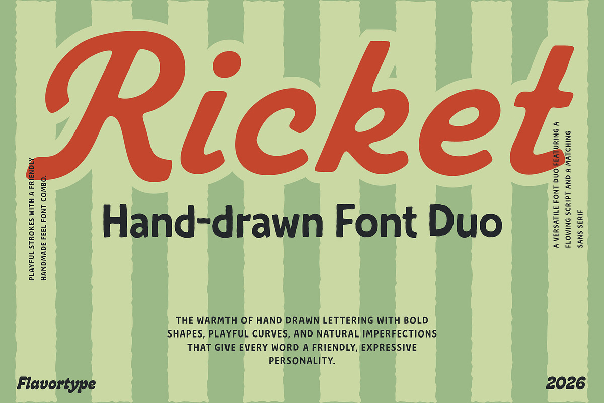 Ricket - Handdrawn font duo, a Handwritten Font by Flavortype (Photo 1 of 13)