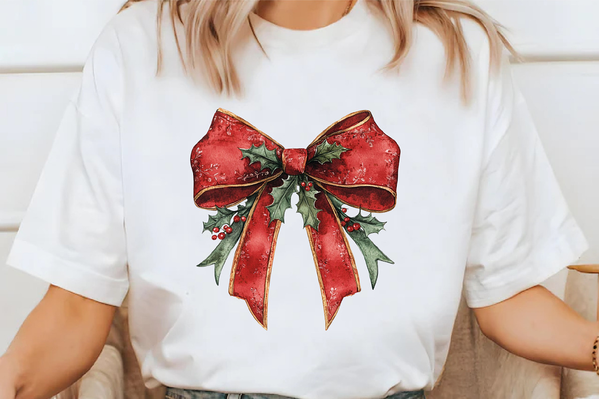 Red Coquette Christmas Bow Clipart, an Illustration by Libby Wishes (Photo 4 of 7)