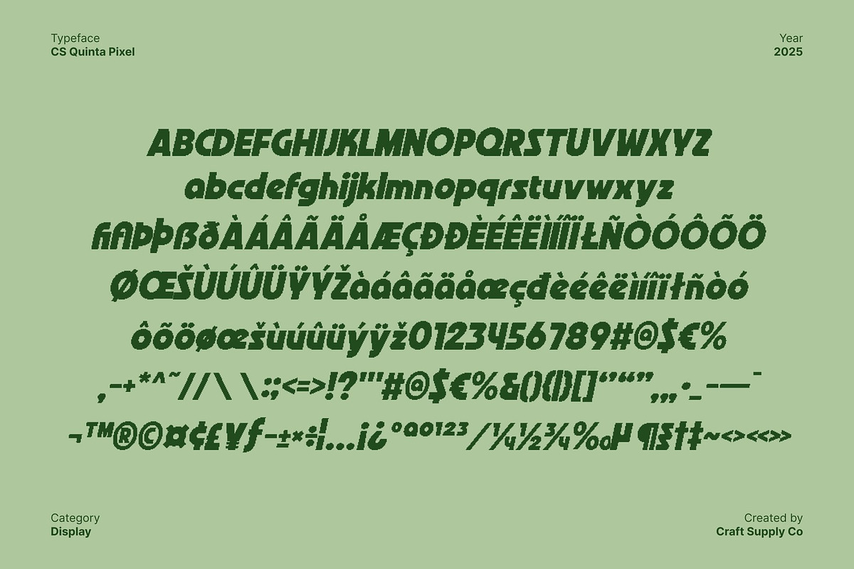 CS Quinta Pixel, a Sans Serif Font by Craft Supply Co. (Photo 8 of 8)