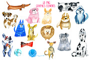 Watercolor cats dogs hand drawn set, an Object Illustration by NataLyaroArt (Thumbnail 4 of 9)