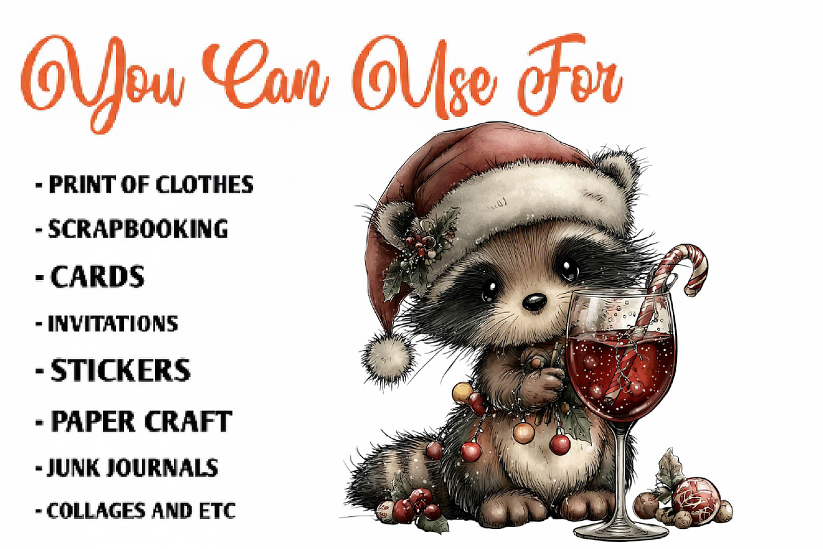 Funny Wine Christmas Cocktail, a Seasonal Illustration by CreationArt (Photo 5 of 7)