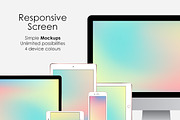 Responsive Screen Simple Mockups Set, an iPhone Mockup by tamiq (Thumbnail 1 of 7)
