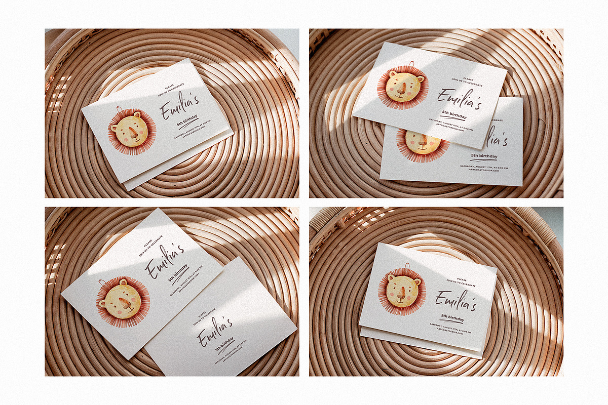 Kids Cards Mockup, an Invitation Template by Artcoast Studio (Photo 4 of 7)