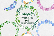 Watercolor Wreaths Set, an Illustration by Annakristal (Thumbnail 1 of 2)