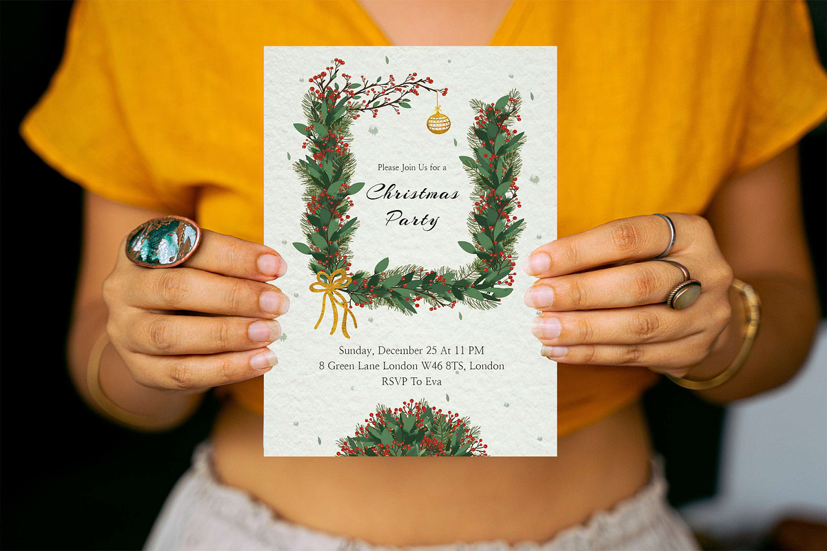 Xmas Invitation Cards Template, an Invitation Template by 3Motional (Photo 5 of 10)