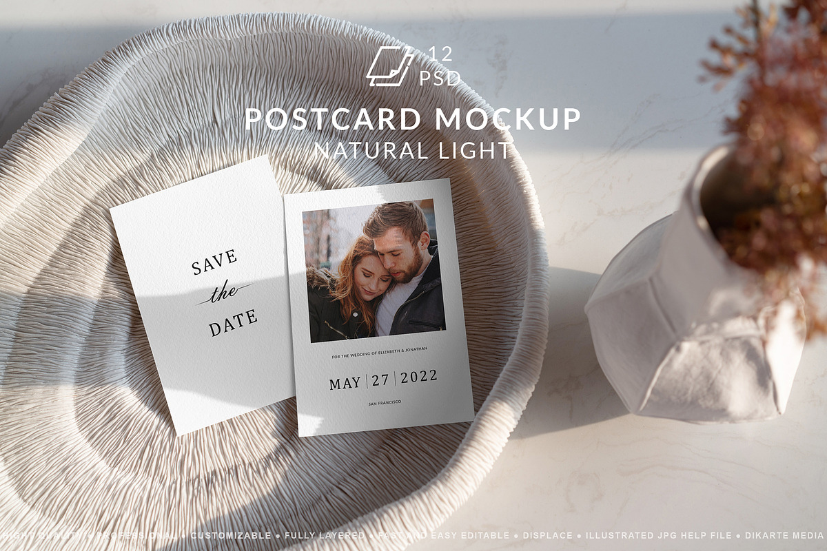 5x7 Card Mockups Natural Light, a Print Template by Dikarte.Store (Photo 1 of 9)