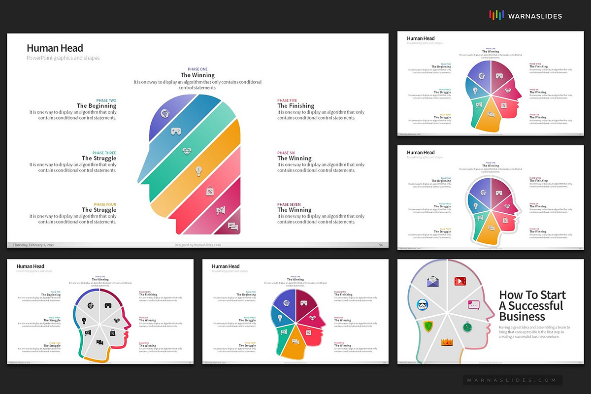 Human Head PowerPoint Templates, a Presentation Template by Warna Works (Photo 18 of 20)