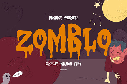 Zomblo | Halloween Horror Font, a Script Font by Denustudios