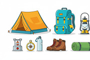 21 Camping Gear Vector Set, an Object Graphic by adenpinkstore (Thumbnail 4 of 9)