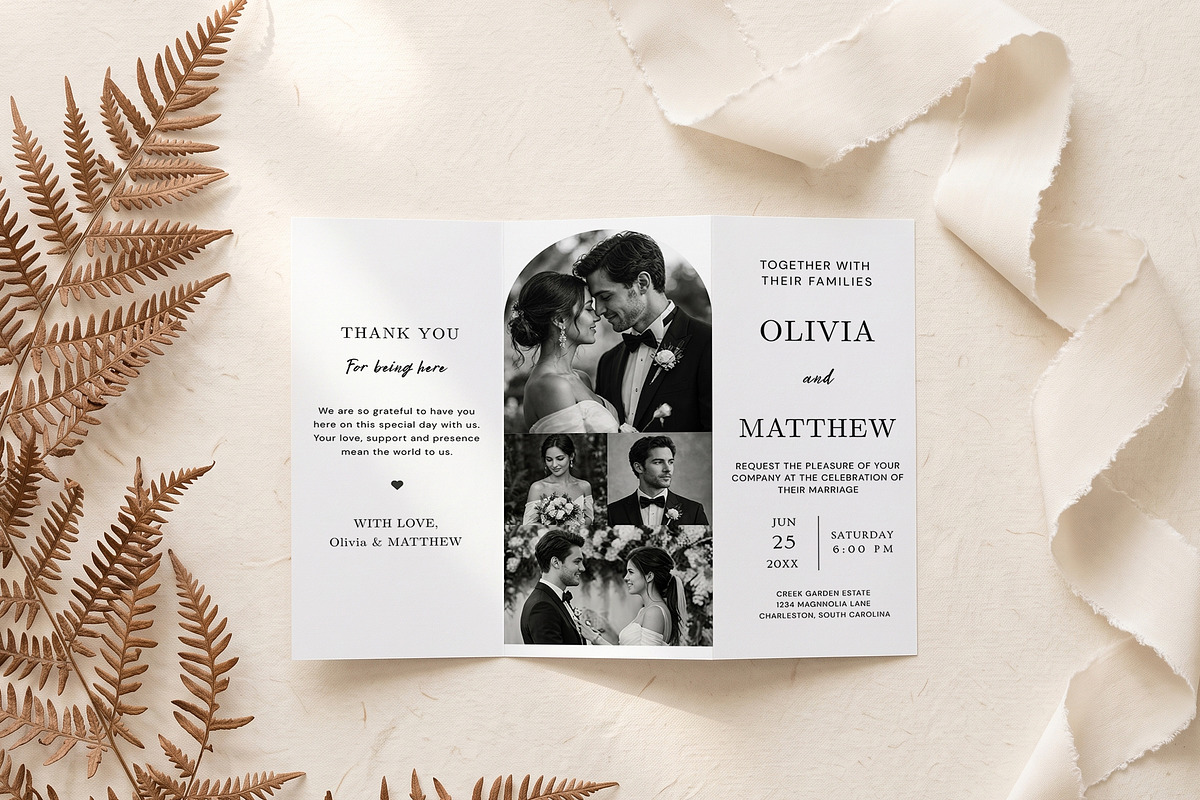Modern Photo Wedding Program, an Invitation Template by Arslan (Photo 2 of 4)