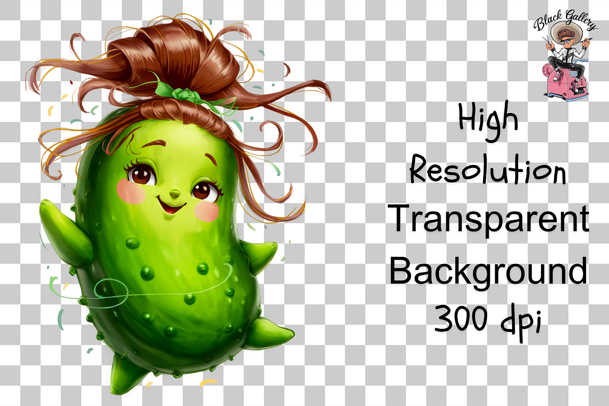 Cute Cucumber PNG Bundle, a Graphic by Clipart Bloom (Photo 10 of 11)