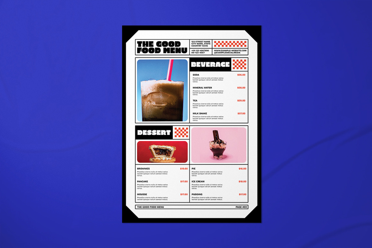 Bold Playful Retro Food Menu, a Brochure Template by The Good Store