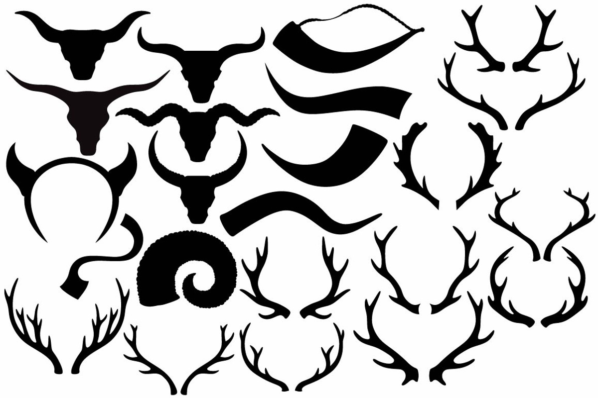 Deer antlers, horns animals SVG, an Animal Illustration by LineworkStock (Photo 3 of 3)