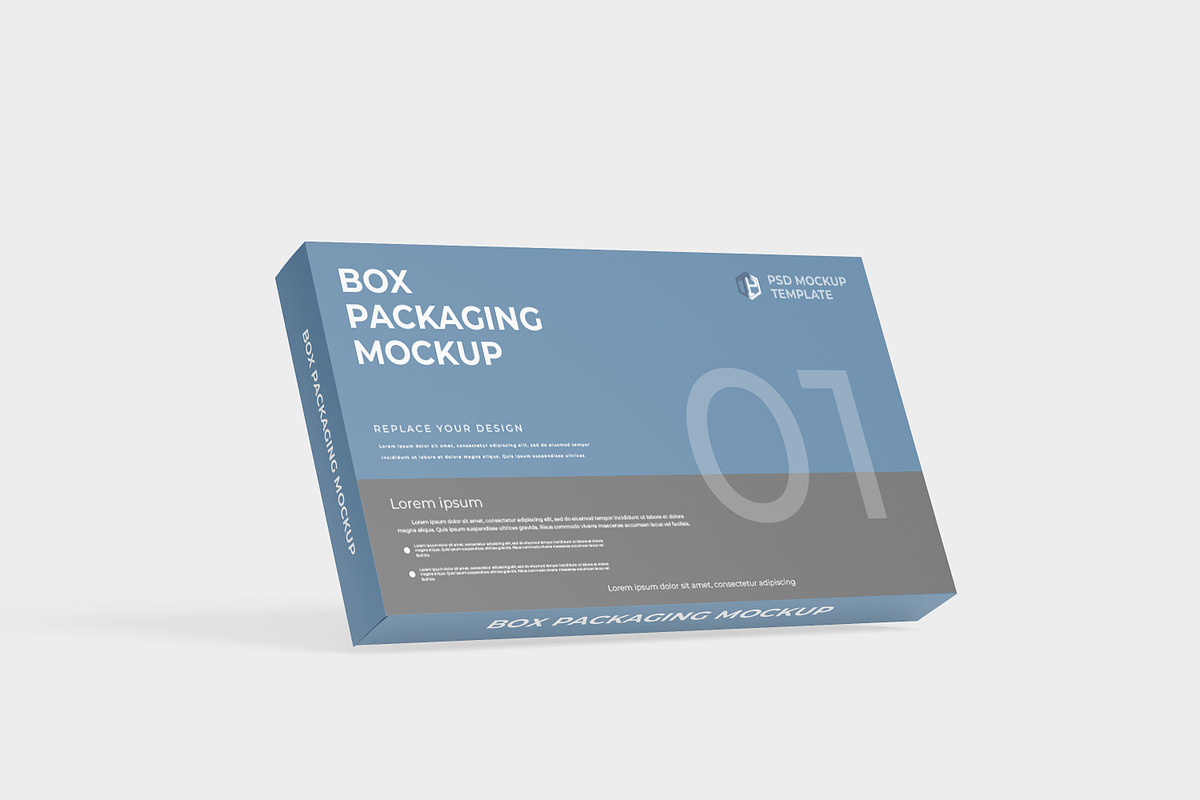 Package Box Mock-Up - Wide / Flat, a Packaging Mockup by tiyasprabawa