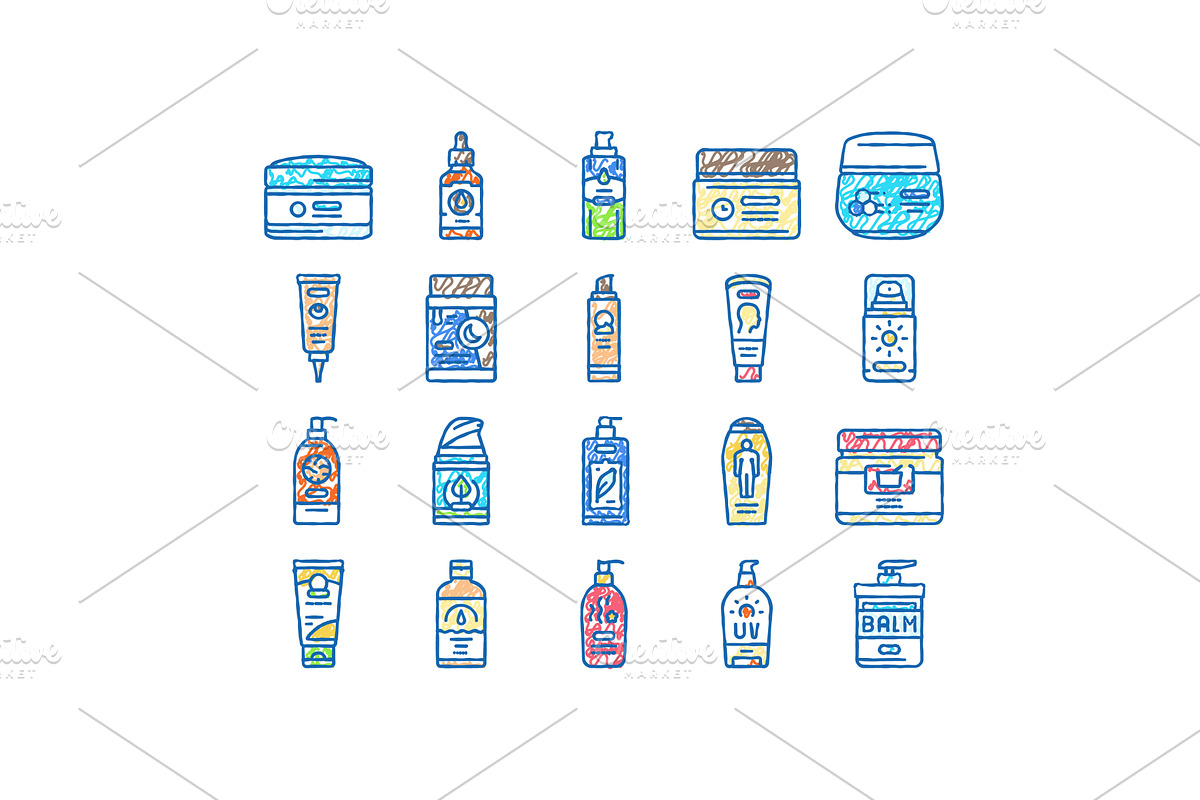 cream cosmetic product beauty icons, an Object Illustration by pikepicture
