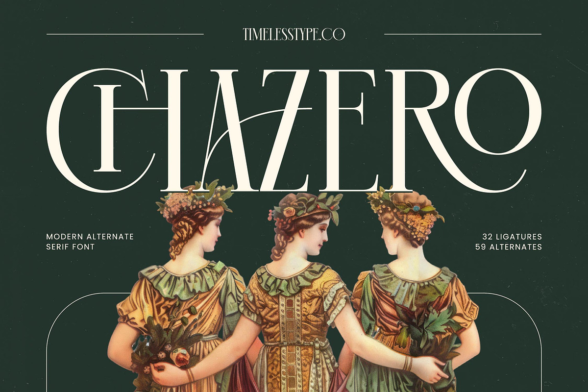 Chazero Modern Alternate Serif, a Serif Font by timelesstype.co (Photo 1 of 20)