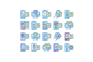 Ephemeral Content set Icons hand, an Object Illustration by pikepicture