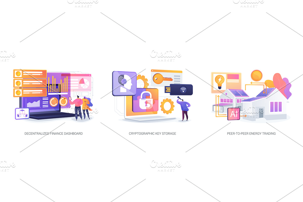 Blockchain Tools for DeFi and Energy, a Technology Illustration by Visual Generation