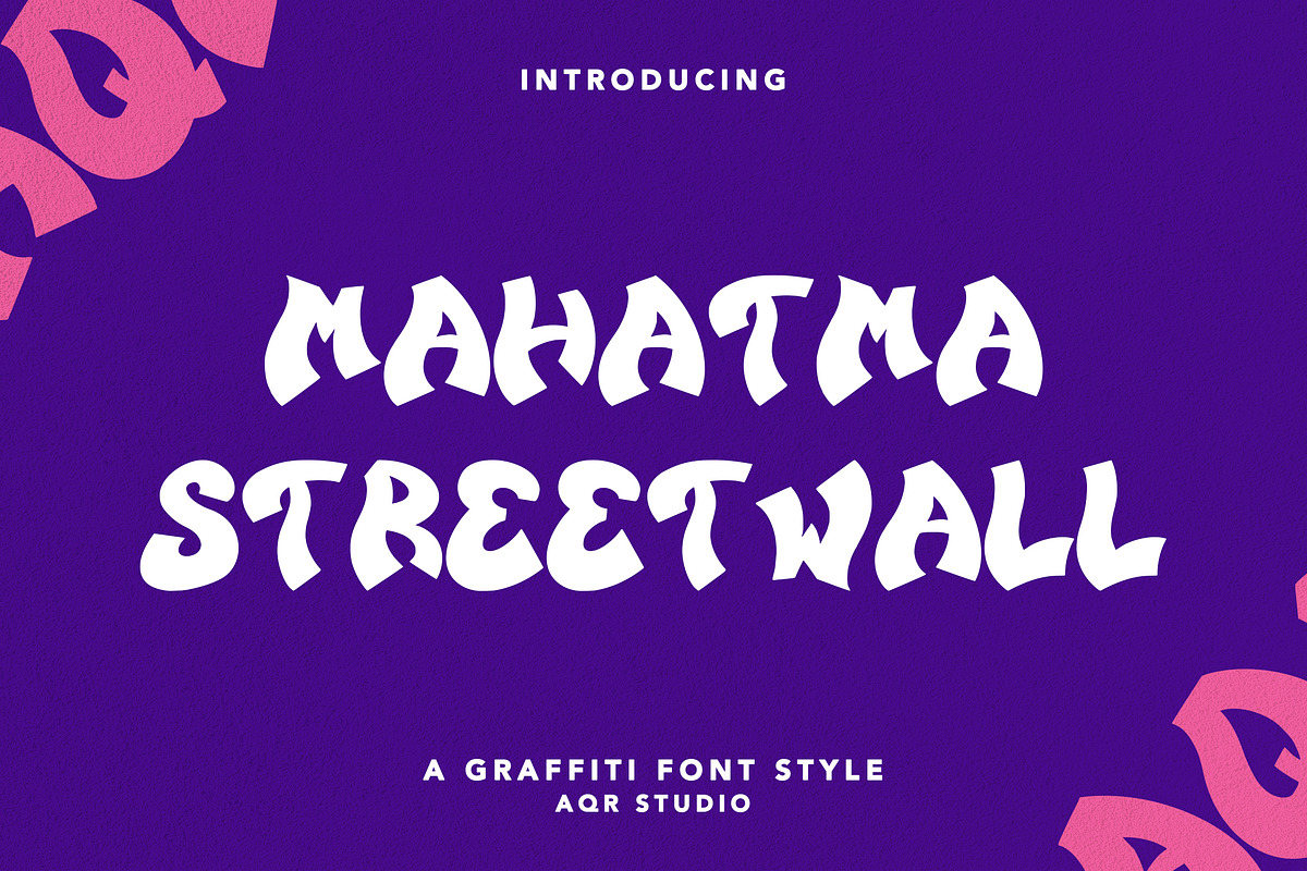 MahatmaStreetwall - Graffiti Font, a Script Font by AQR Studio (Photo 1 of 9)