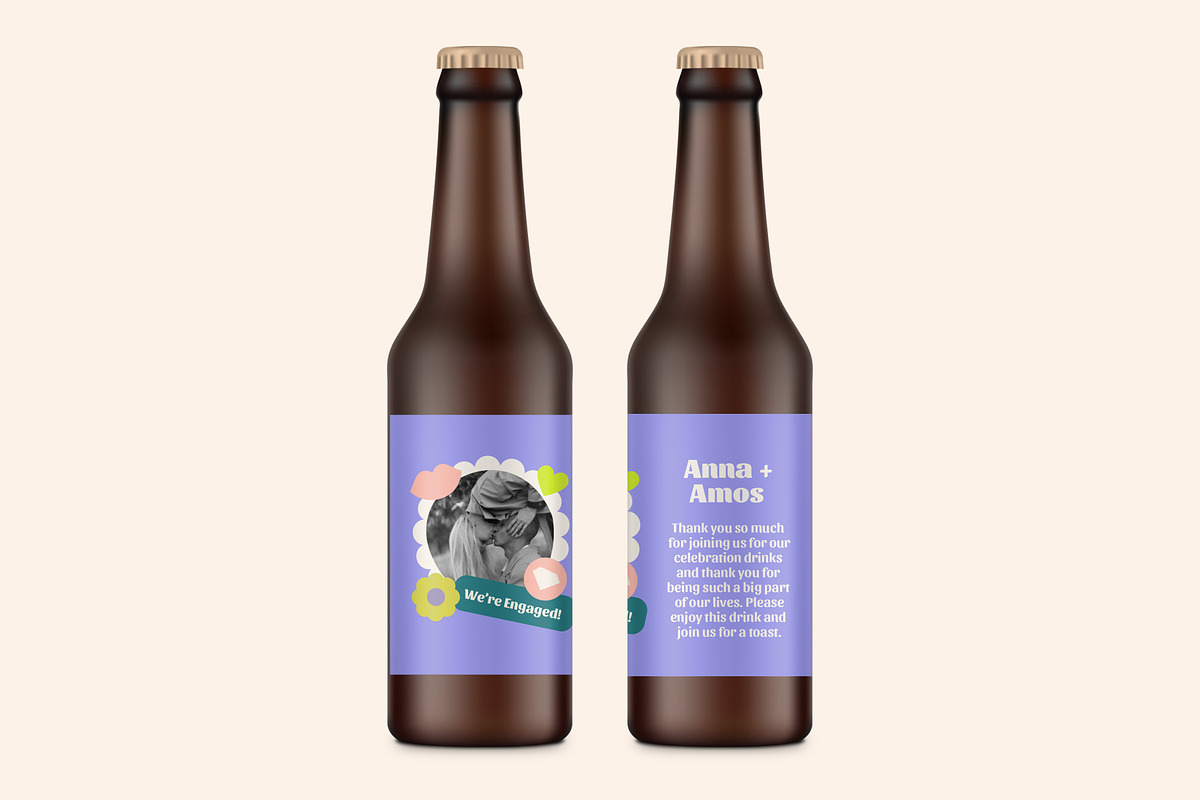 Anna + Amos Bottle Label Template, a Stationery Template by Mountain Folk Creative (Photo 4 of 5)