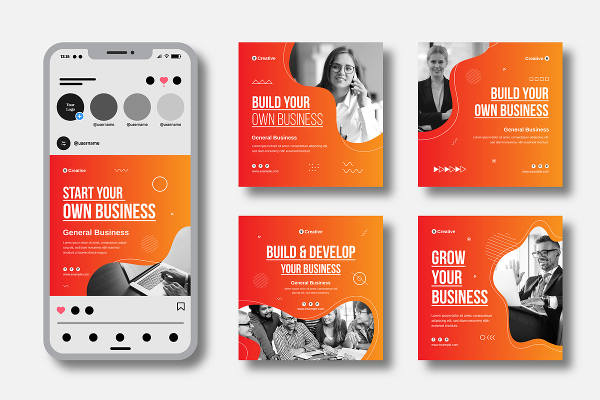 Business Social Media Post Template, a Social Media Template by MightyDesign (Photo 1 of 6)