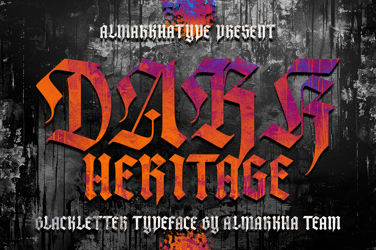 Dark Heritage – Modern Blackletter, a Blackletter Font by Almarkhatype (Photo 1 of 11)