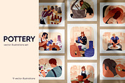 People do ceramics. Pottery workshop, a Person Illustration by PaperTrident (Thumbnail 1 of 11)