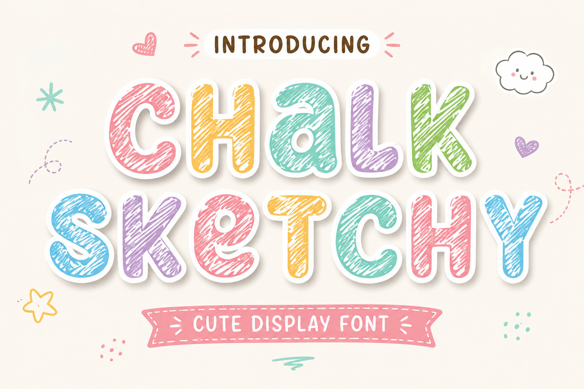 Chalk Sketchy – Cute Hand Drawn, a Sans Serif Font by Limited.studio (Photo 1 of 4)