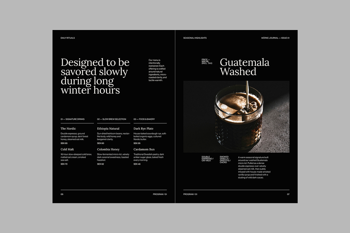 MÖRKE Cafe Editorial Magazine Canva, a Magazine Template by PaperSlides (Photo 6 of 13)
