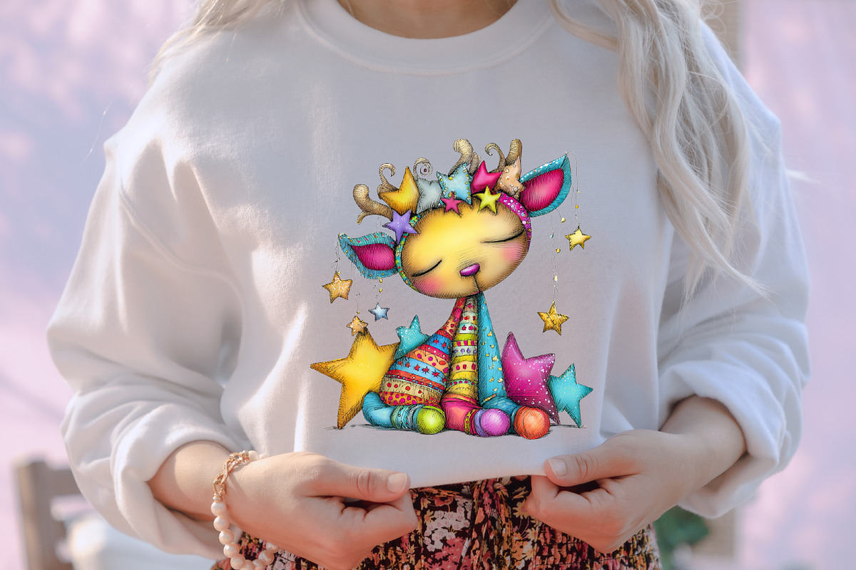 Whimsical Christmas Reindeer Clipart, an Illustration by designcity5 (Photo 5 of 5)