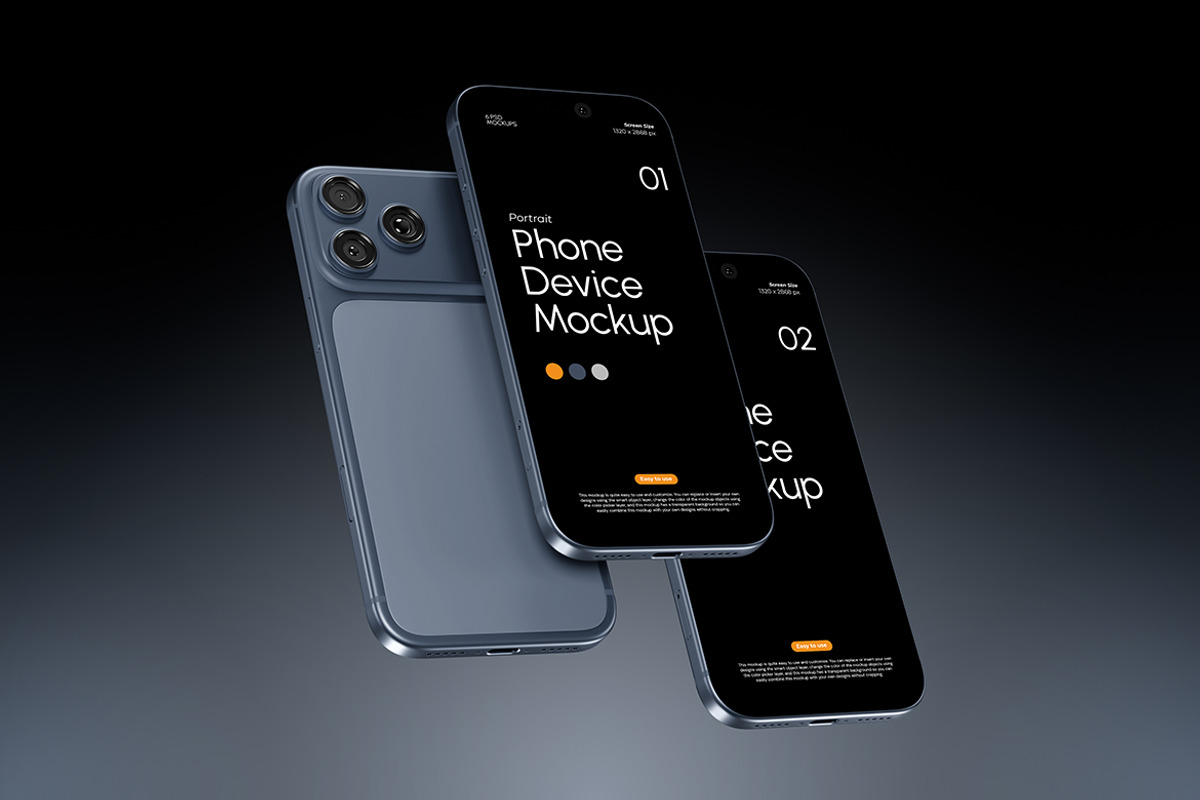 Portrait Phone Device Mockup, a Device Mockup by Rizky Audymas (Photo 2 of 10)