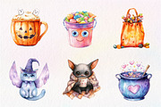 Cute Halloween Set Clipart, an Illustration by CreationArt (Thumbnail 3 of 5)