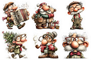 Retro Christmas Grandpa Clipart, an Illustration by Libby Wishes (Thumbnail 2 of 7)