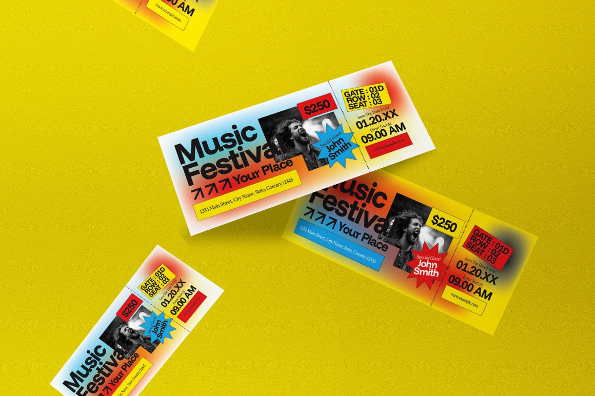 White  Music Festival Flyer Set, a Card Template by graphicook (Photo 3 of 3)