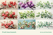 Fruit tree branch. Collection, a Food Illustration by Handmadefont (Thumbnail 10 of 12)