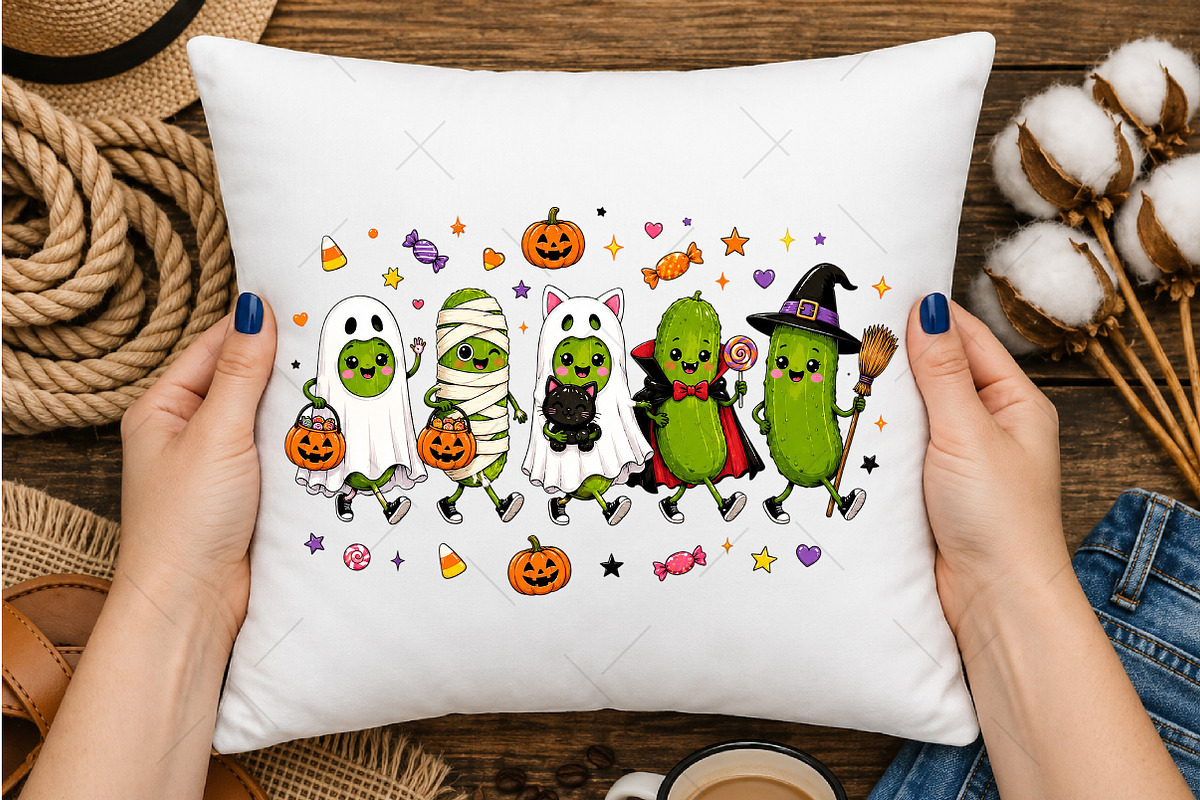 Halloween Pickle Costume PNG, a Seasonal Illustration by OK Design (Photo 3 of 5)