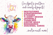 Watercolor Rainbow Cows Clip Art, an Animal Illustration by Whimsy & Wishes (Thumbnail 3 of 3)