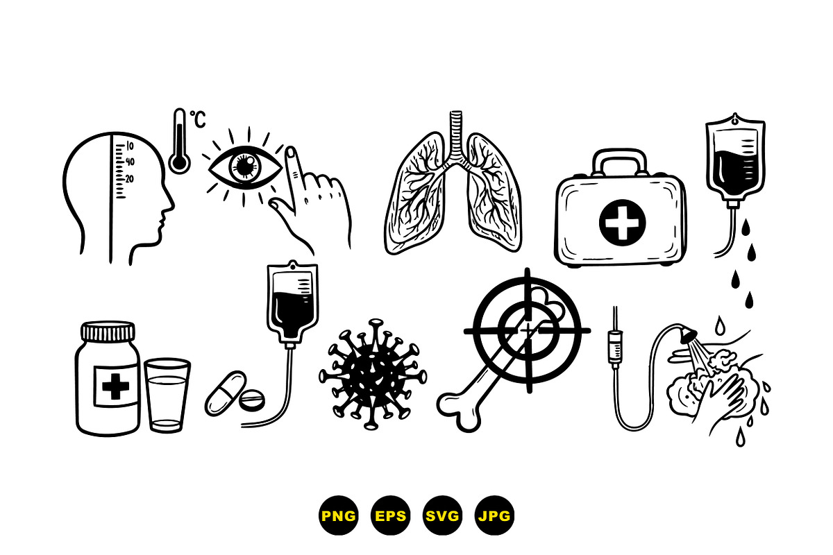 Medical Health Care Icon Set, an Illustration by designvectx (Photo 2 of 3)