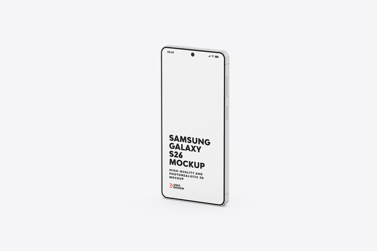 Samsung Galaxy S26 Mockup, an Android Mockup by UnicDesign (Photo 3 of 9)
