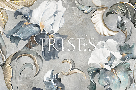IRISES floral seamless patterns, a Pattern Graphic by Lisima