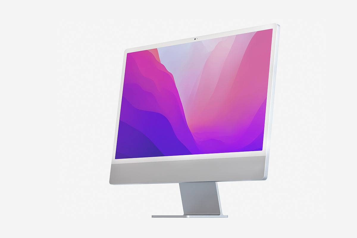12 Ultra-Realistic iMac 24 Mockups, an iPad Mockup by Smotrow Related (Photo 4 of 15)