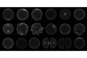 Wireframe 3D sphere mesh grid, a Technology Illustration by winwin.art