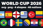 World Cup 2026 - Football Icon Flags, a Solid Icon by bvcreates (Thumbnail 1 of 5)