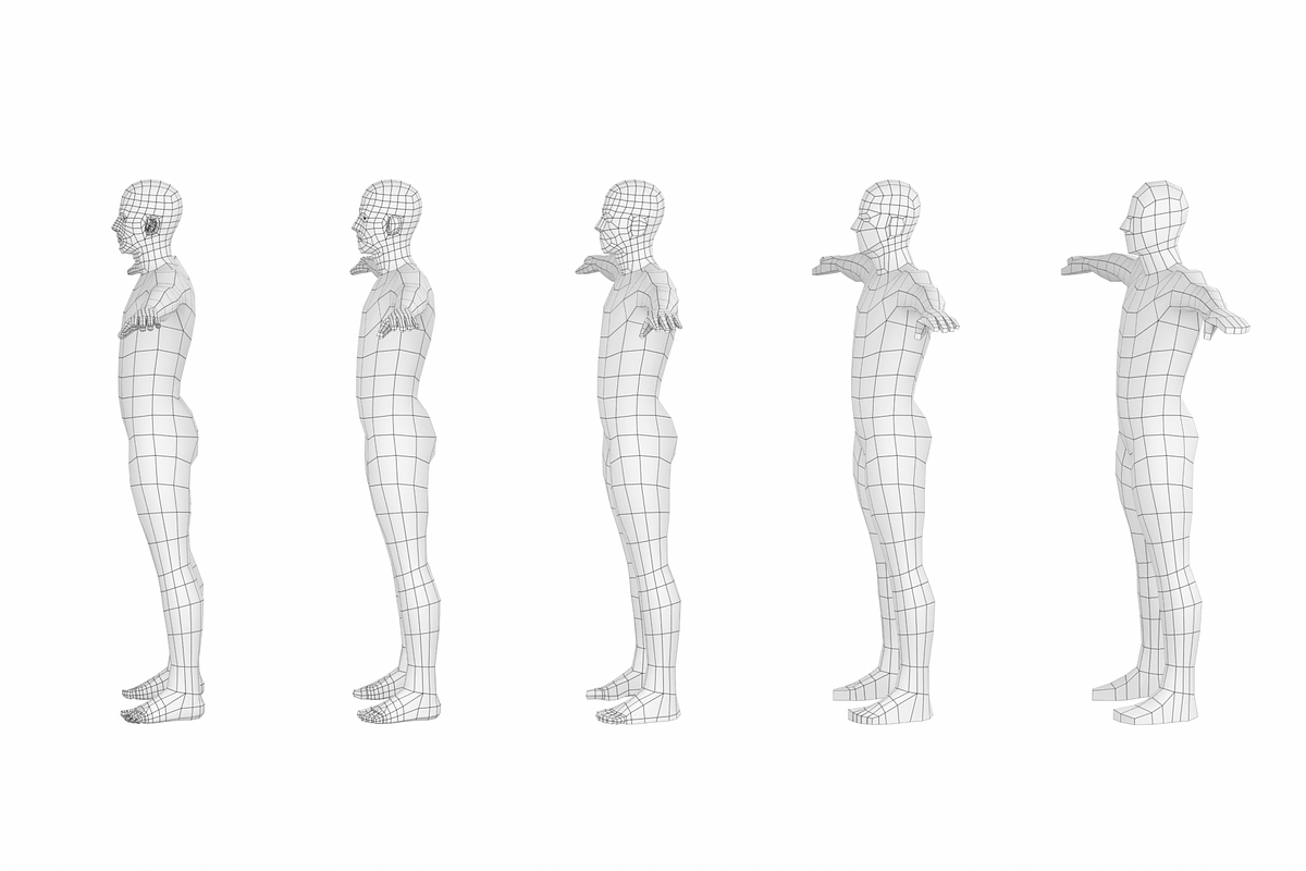 Natural Male T-Pose in 5 Topologies, a 3D by VK Studio (Photo 3 of 21)